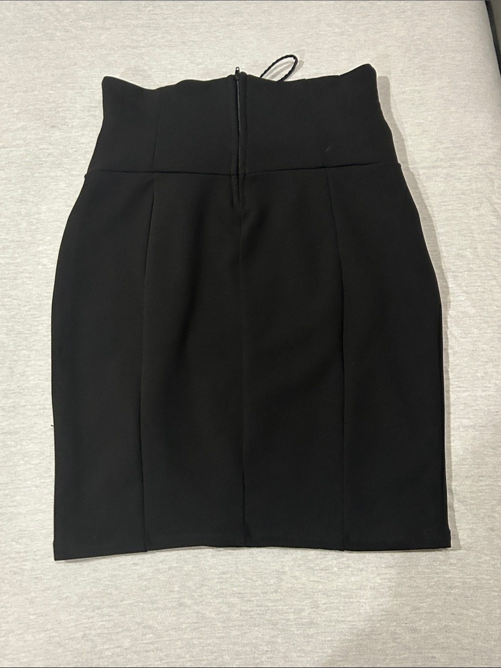 Papaya Black High-Waist Lace-Up Pencil Skirt Sz S - Picture 5 of 7
